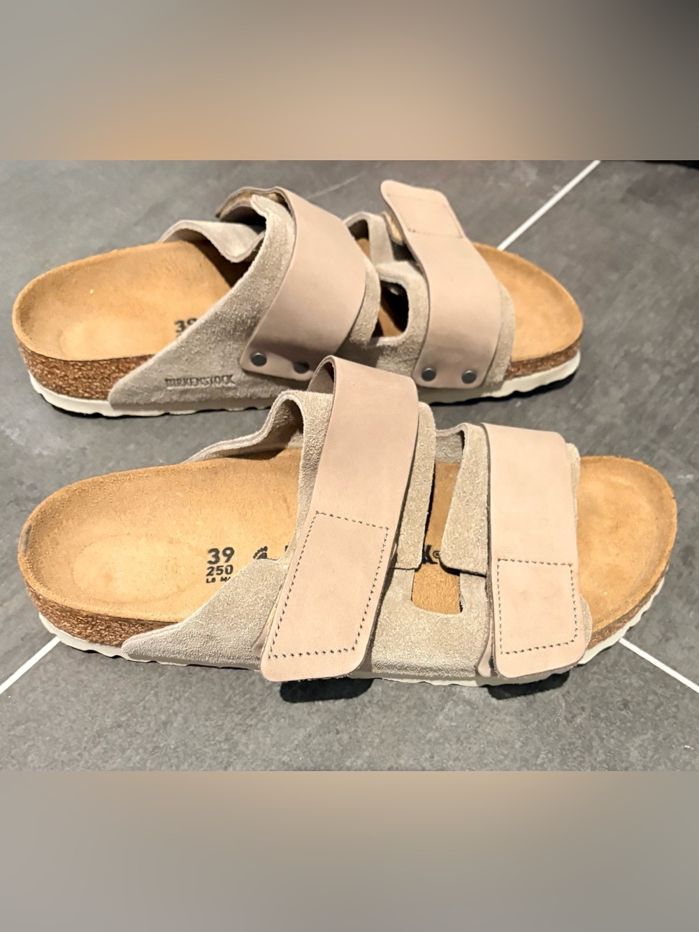 Birkenstock New UJI suede unbuckle slide sandals 39 women's 8 8.5